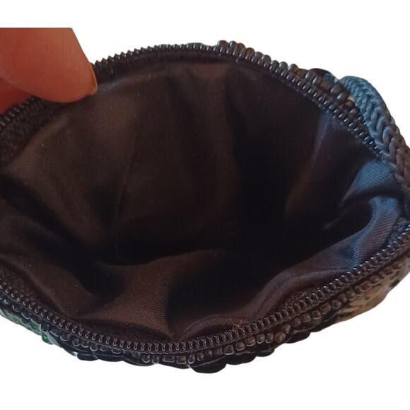 Vintage Beaded Sequin Christmas Wreath Evening Bag Purse Holiday Festive - Picture 3 of 6